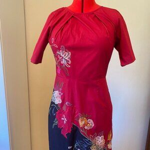 Black/Red eShakti embordered size 14 dress (never been worn)